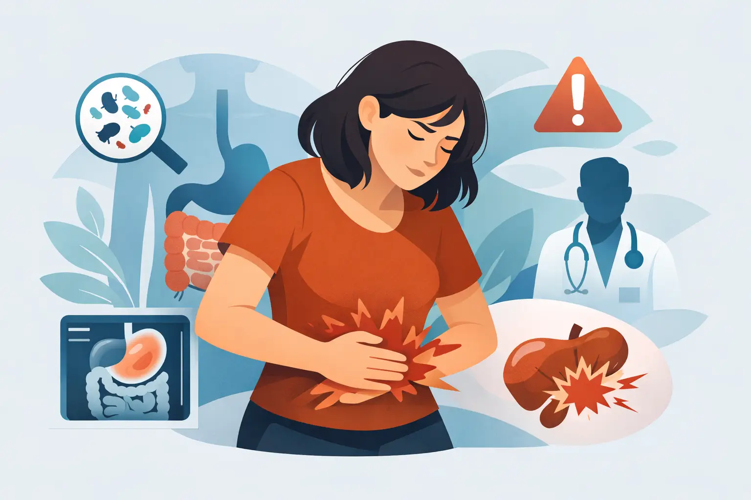 Dor abdominal persistente: causas e sinais